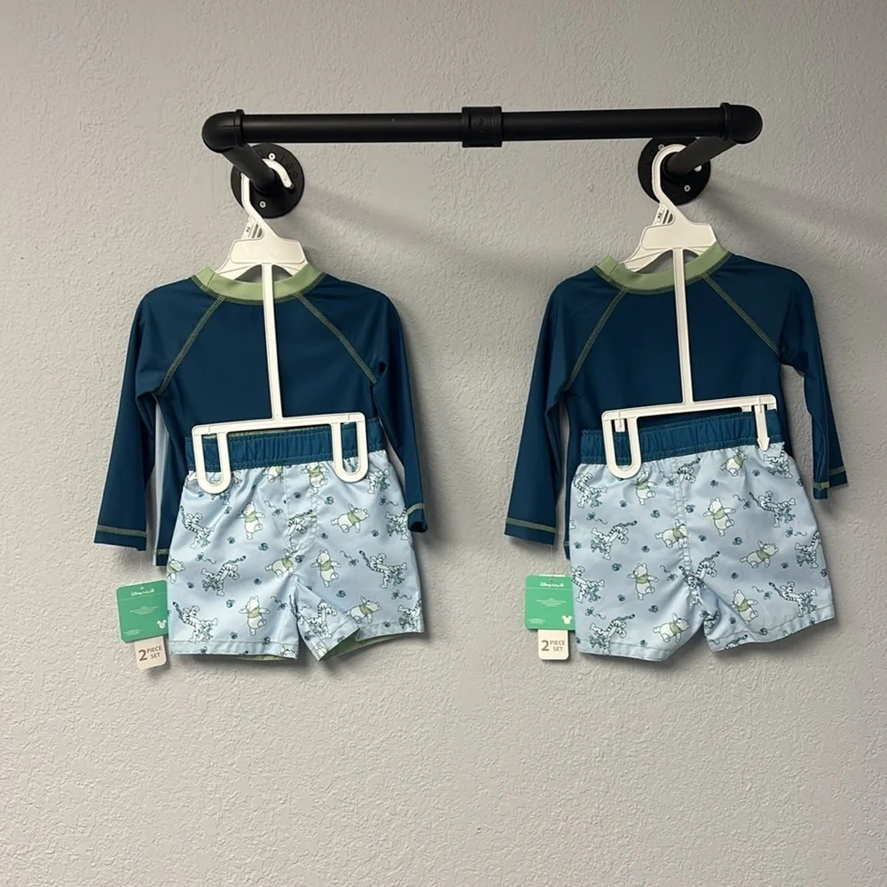 NWT Twin alert! 2xDisney Kids 18mo Winnie the Pooh Swim Rashguard Sets. 😍😍😍😍😍 - Picture 2 of 12